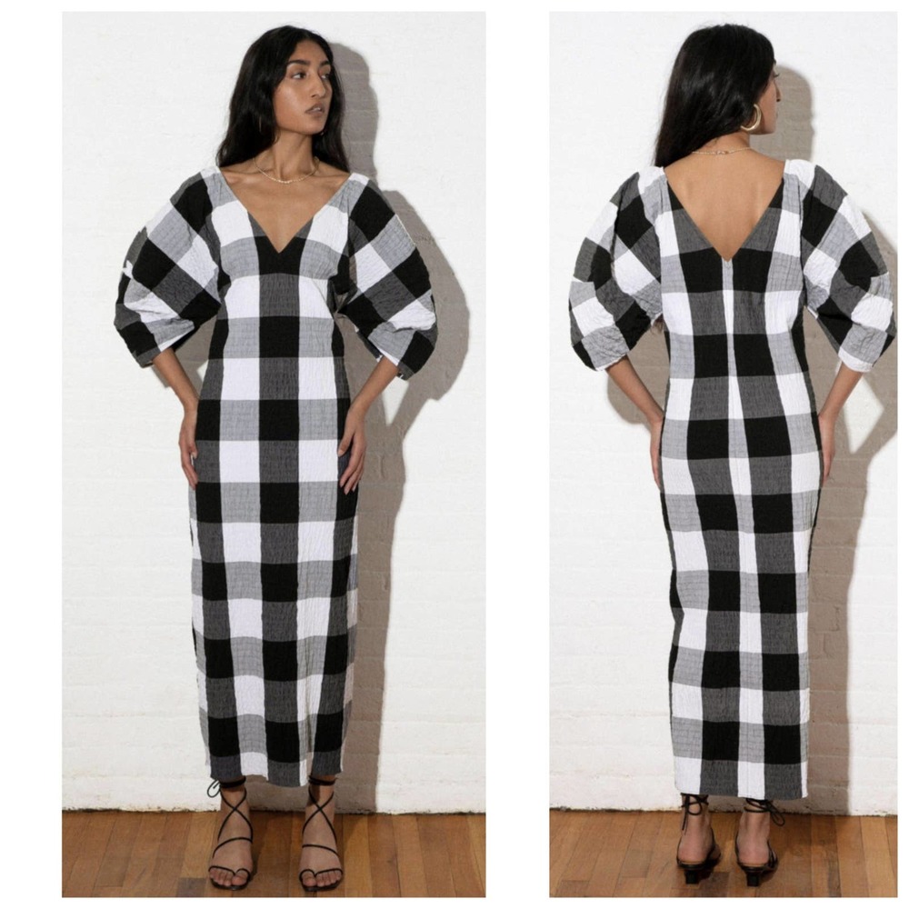 Mara Hoffman Gingham Gracen Midi Dress Small